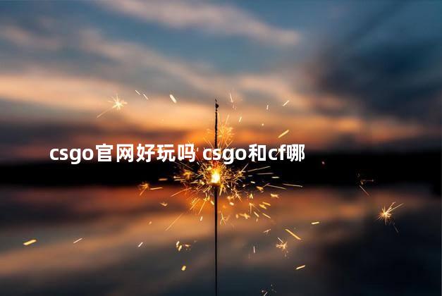 csgo官网好玩吗 csgo和cf哪个好玩